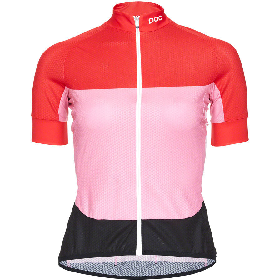 poc-essential-road-light-jersey-prismane-red-altair-pink-short-sleeve-womens-large