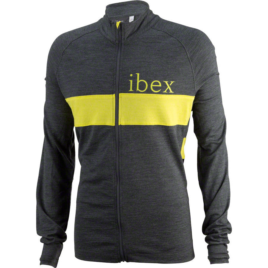 ibex-spoke-mens-full-zip-long-sleeve-jersey-pewter-heather-wild-lime-md