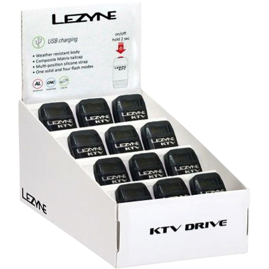 lezyne-ktv-drive-20-lumen-usb-rechargeable-headlight-display-box-of-12-headlights-with-mounts-black