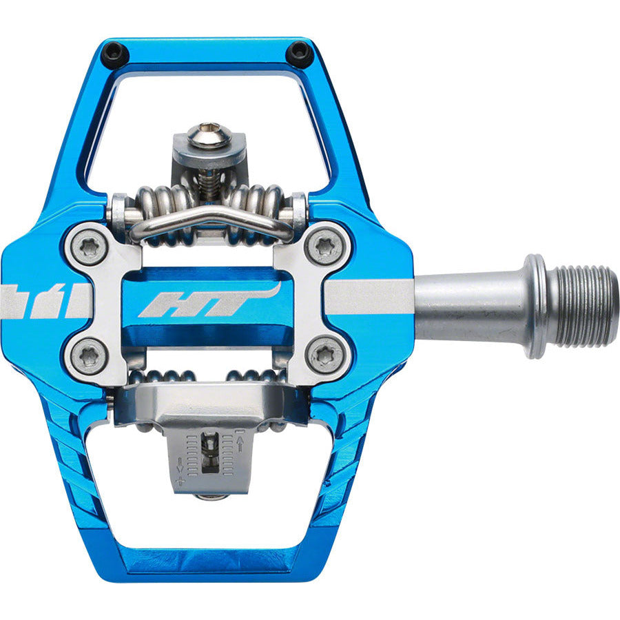 ht-t1-enduro-race-pedals-dual-sided-clipless-with-platform-aluminum-9-16-marine-blue