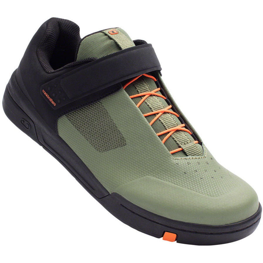 crank-brothers-stamp-speedlace-mens-flat-shoe-green-orange-black-size-12