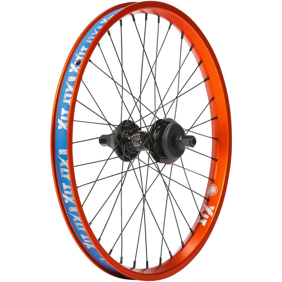 bsd-xlt-revolution-rear-wheel-20-14-x-110mm-rim-brake-freecoaster-lhd-black-orange-36h