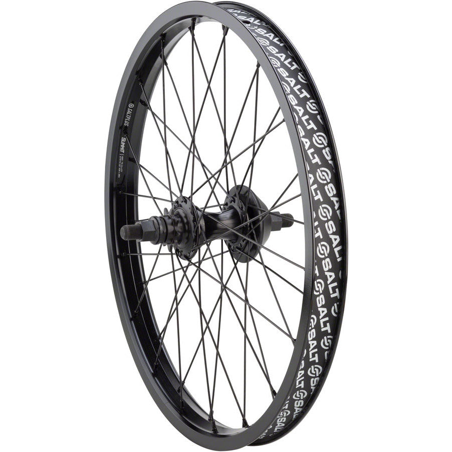 salt-plus-summit-rear-cassette-wheel-with-ex-hub-summit-rim-and-nylon-hub-guards-36h-14mm-axle-9t-driver-lhd-black