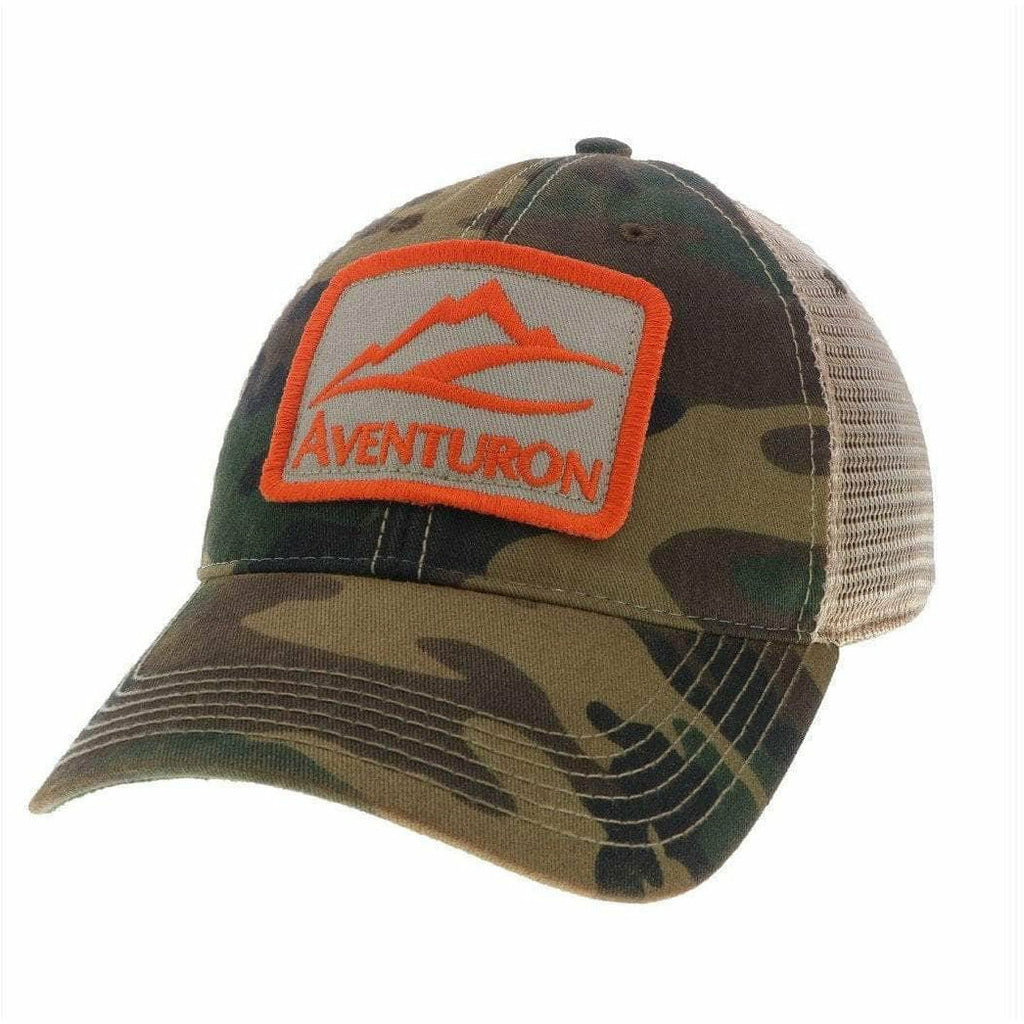 aventuron-old-favorite-trucker-hat-camo-with-blaze-blaze-orange-logo