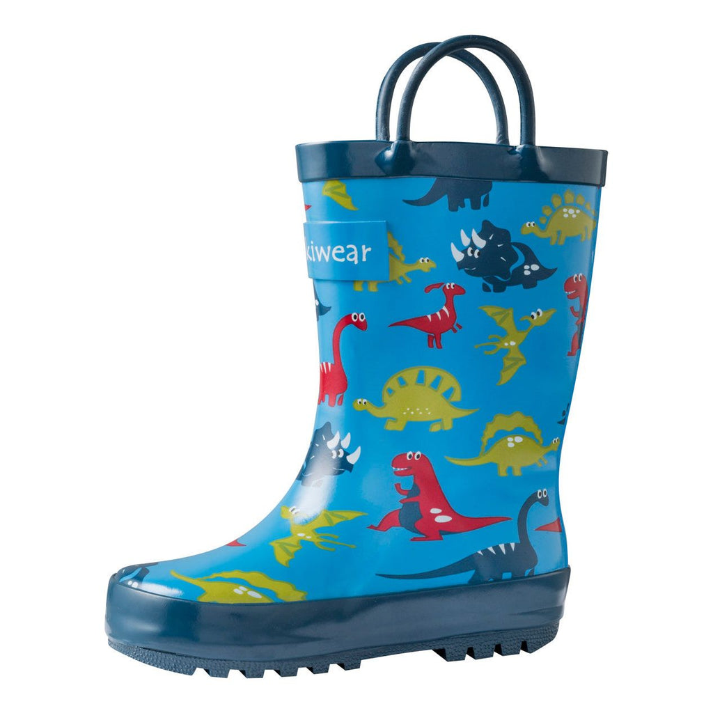 childrens-rubber-rain-boots-blue-dinosaurs