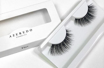 Azeredo Cosmetics.  Flirt lash has a natural winged effect. This design starts with a short pattern at the front and length at the end to give a wing effect.