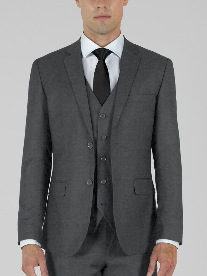 Alain Dupetit Birdseye Grey Stylish Men's Three Piece Suit | High ...
