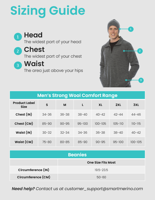 Brass Monkeys Strong Wool Comfort Sizing Guide