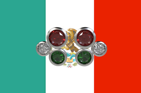 Mexico-inspired-customized-jewelry-lombard-studs-emerald-ruby-white-diamond-14kt-white-gold-earrings
