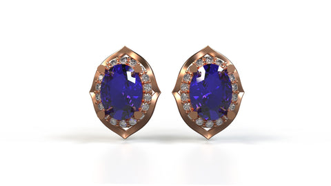 Black-Jack-Studs-Tanzanite-White-Diamond-14k-Rose-Gold-Customized-Stud-Earrings-JEWELv