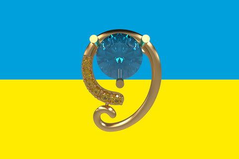 Ukraine-inspired-customized-jewelry-roulette-pendant-blue-topaz-yellow-sapphire-14kt-yellow-gold