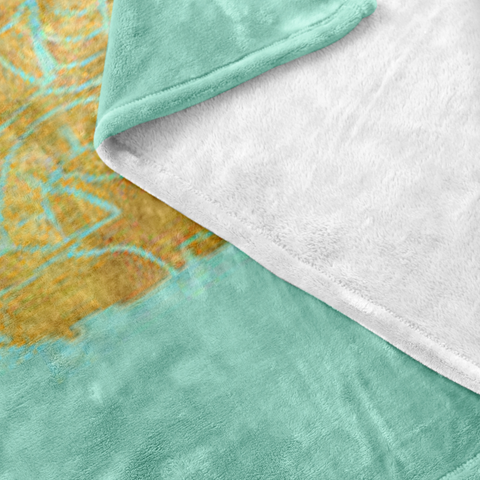 Mint Green Geometric Throw Blanket by technotextnl