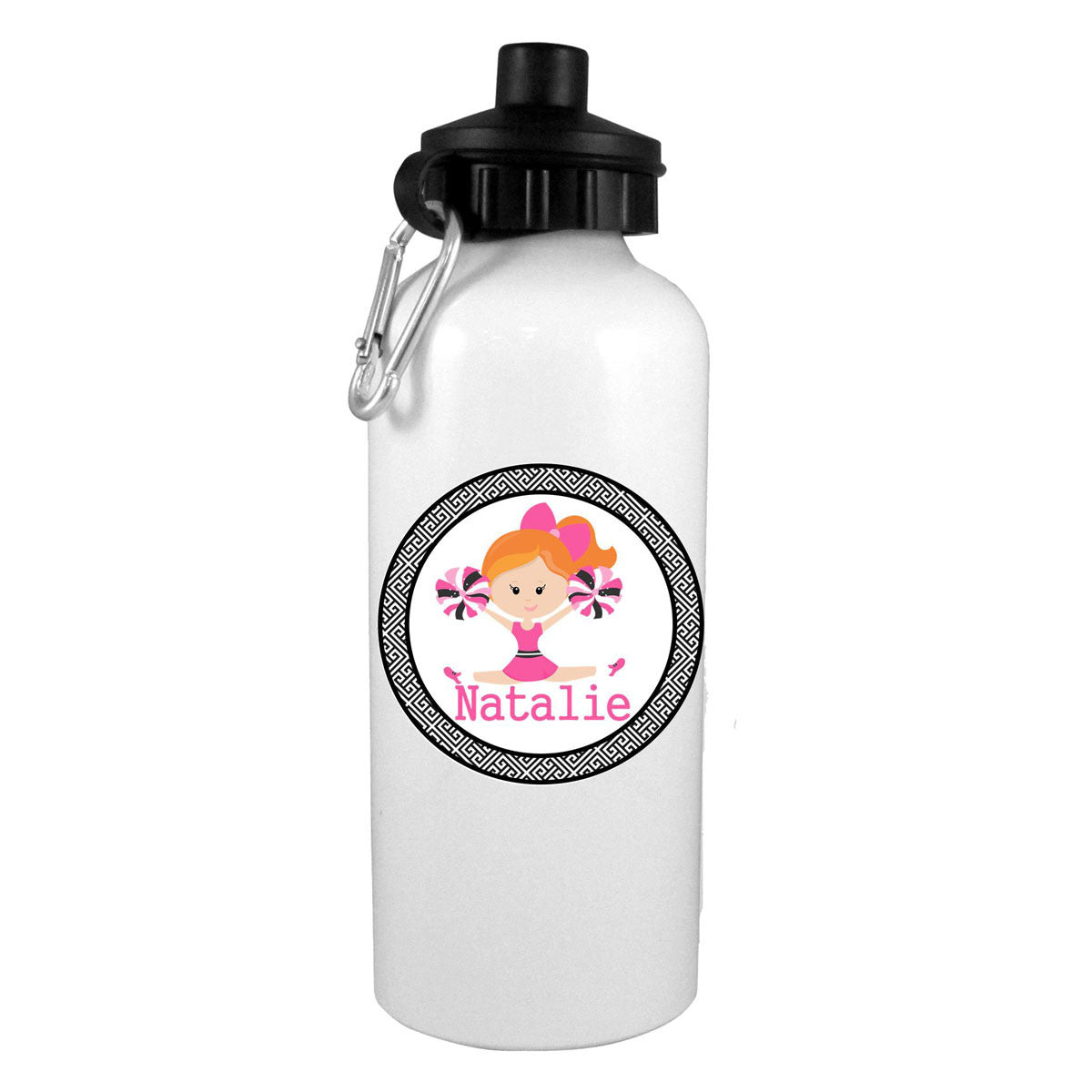 Red Hair Fashion Cheerleader Personalized Water Bottle