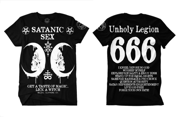 Satanic Sex T Shirt Occult Satanic Belial Clothing Belial
