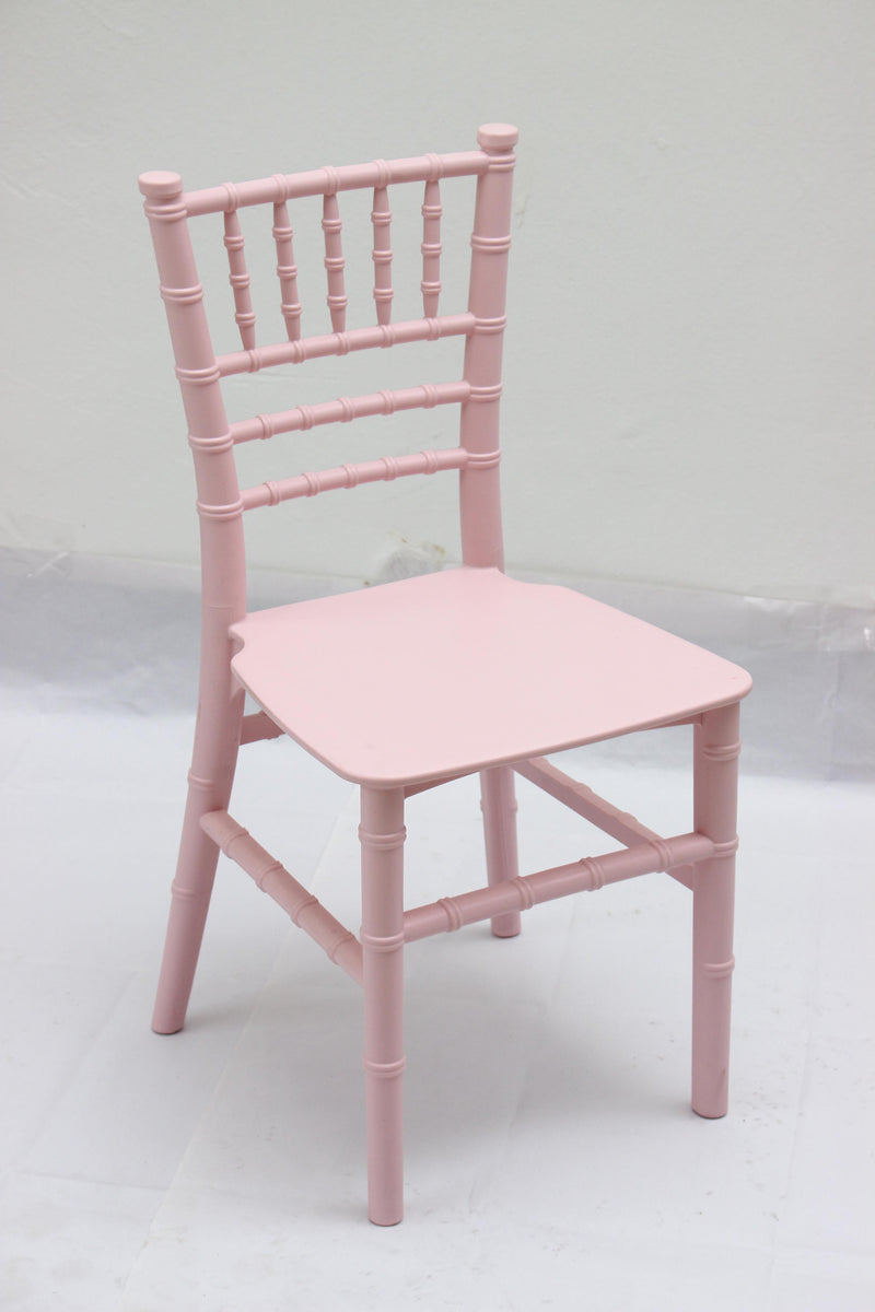 pink and wood chair