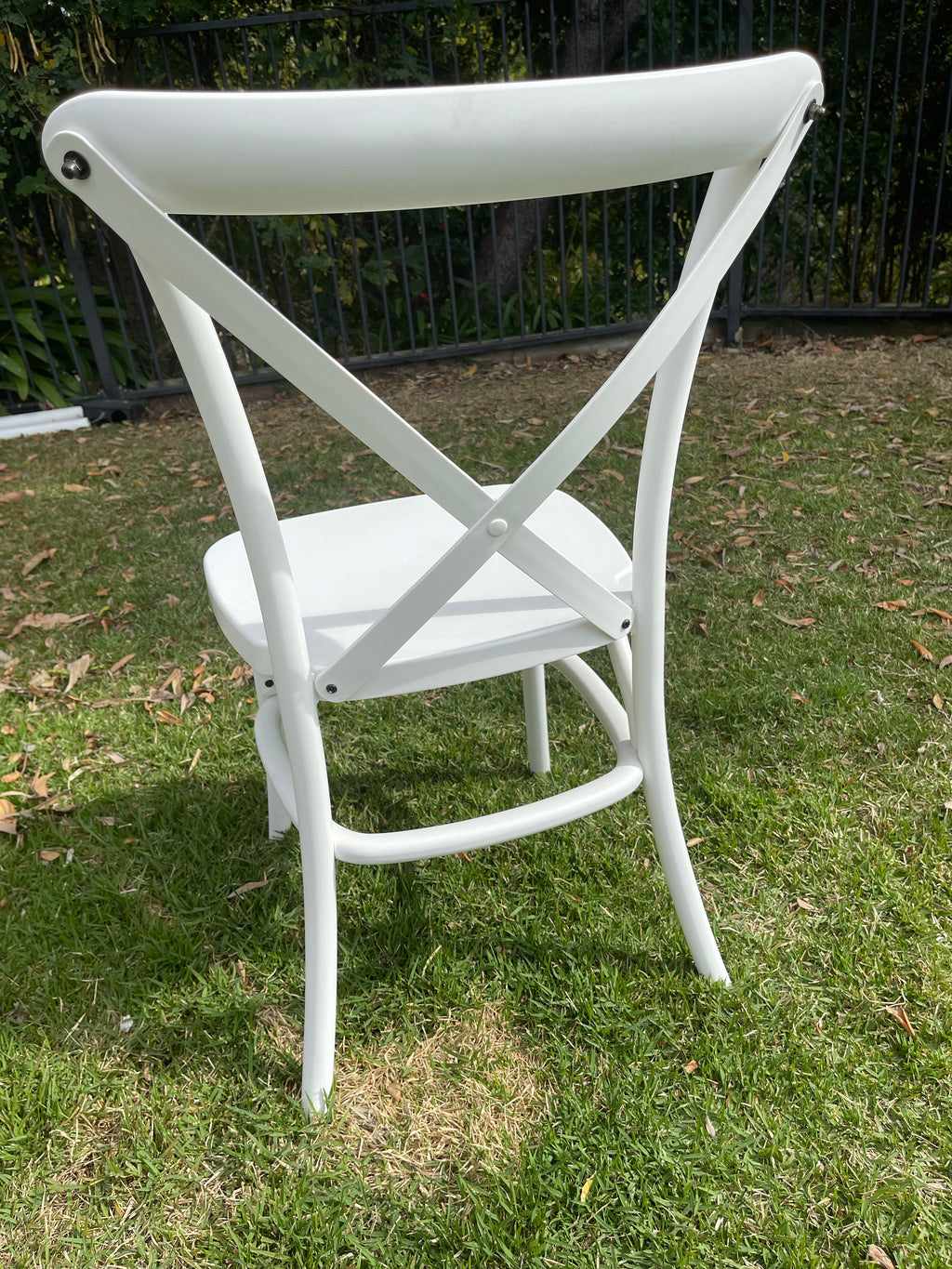 Bentwood Cross back Chair | White Resin