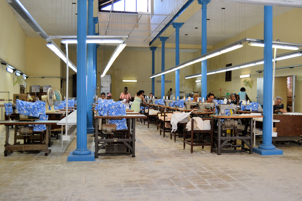 A clothing factory in Havana, Cuba. Most Merino wool clothing is produced in Asia.