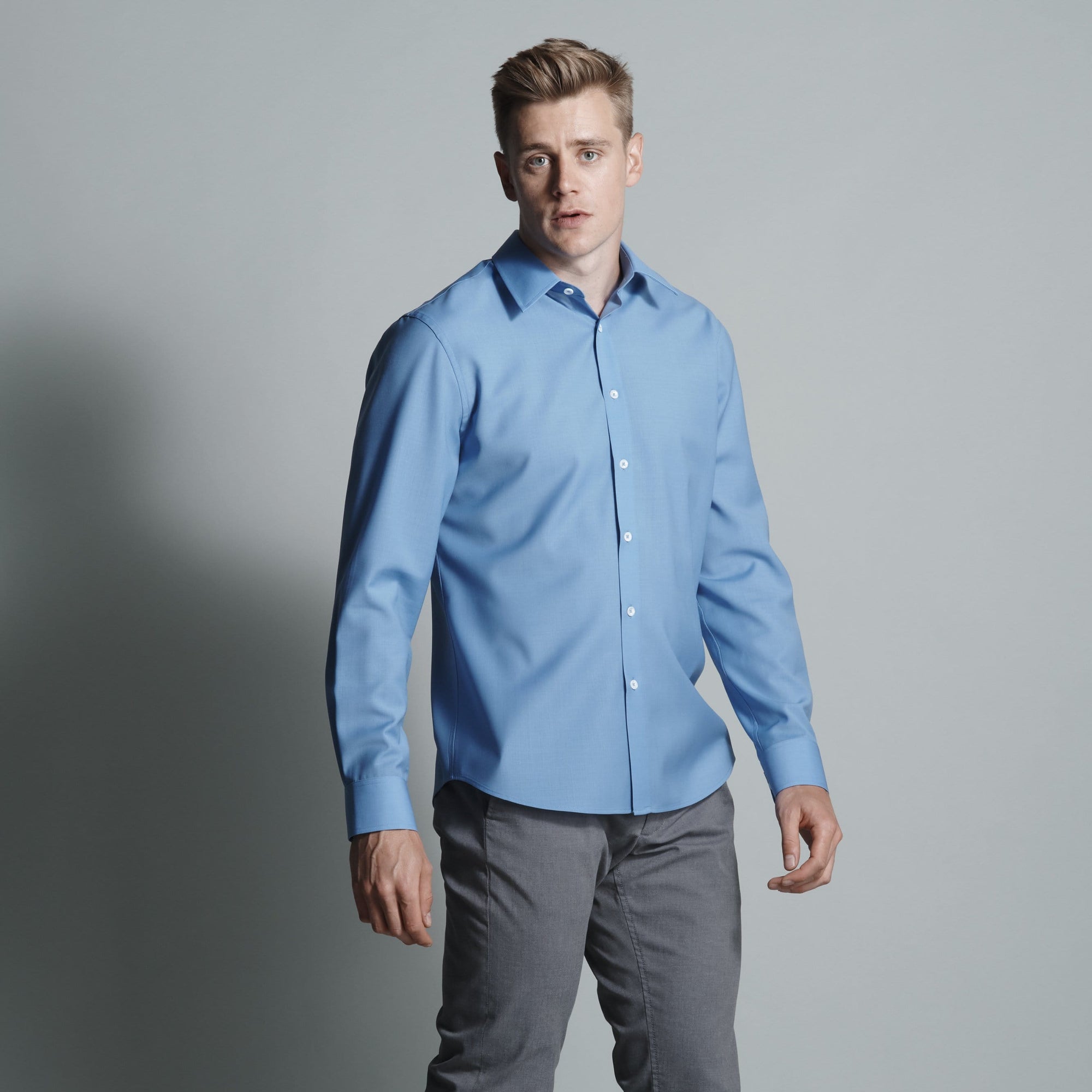 100% Merino Wool No-Pocket Dress Shirt | Lightweight