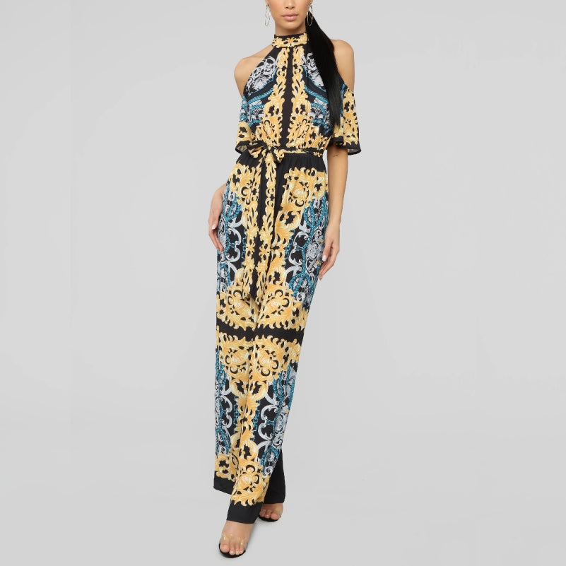 baroque print jumpsuit