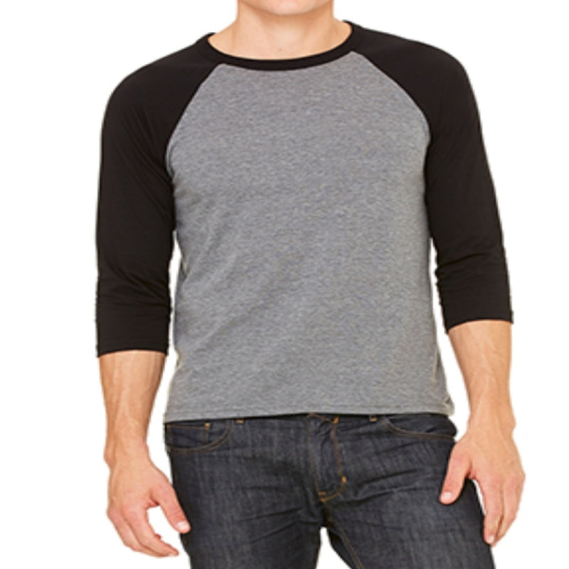 black grey baseball tee