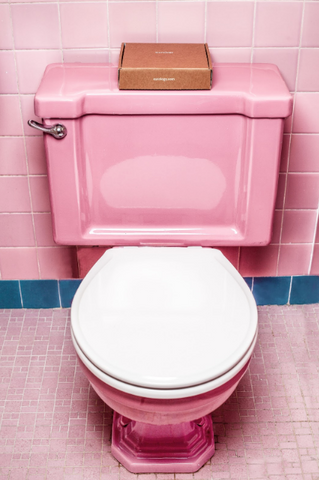 image of a pink toilet - slim wallet