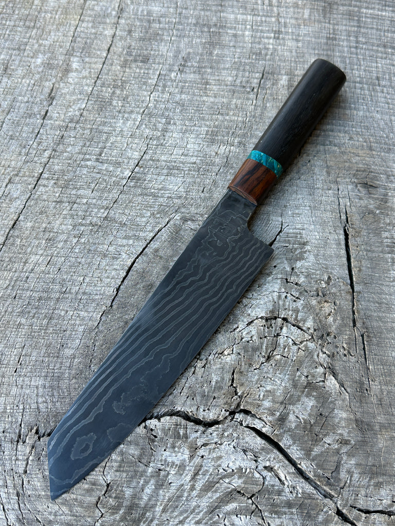 8.5 Hybrid Chef Knife with full tang, carbon Damascus Random