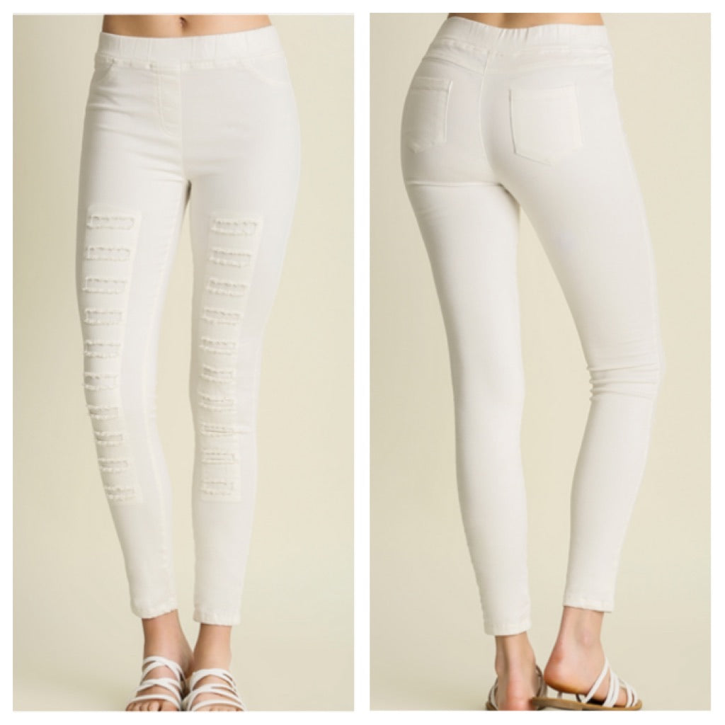 plus white jeggings