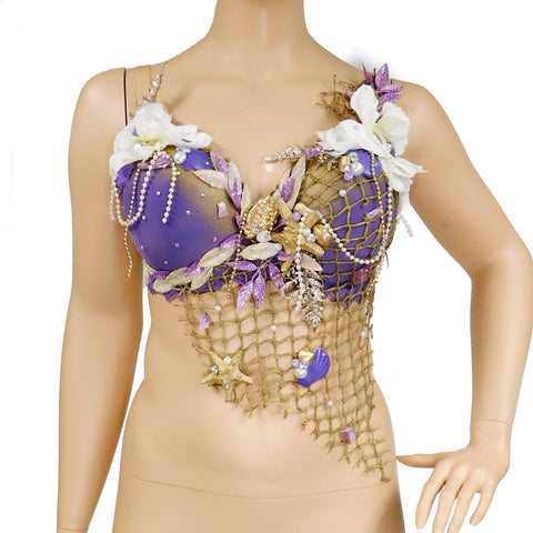 Delicate Dripping in Gold Turquoise Mermaid Bra Top – L'Amour Le Allure