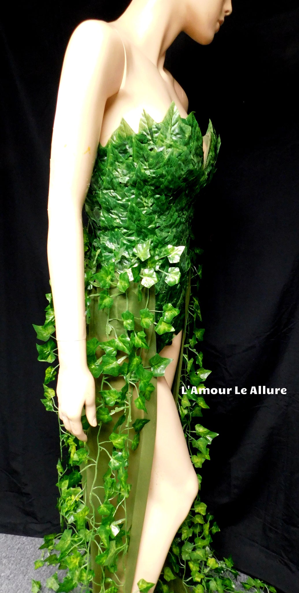 Full Poison Ivy Monokini Gown Dress Costume Rave Bra Rave Wear Cosplay ...