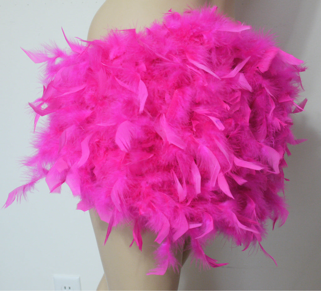 Pink Cheshire Cat Feather Bustle Skirt Rave Cosplay Costume Garter – L ...