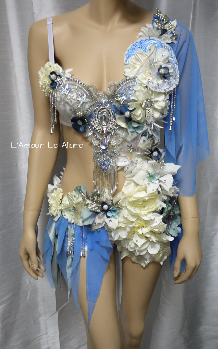 Moon Goddess Fairy Monokini Bra Cosplay Dance Costume Rave Halloween