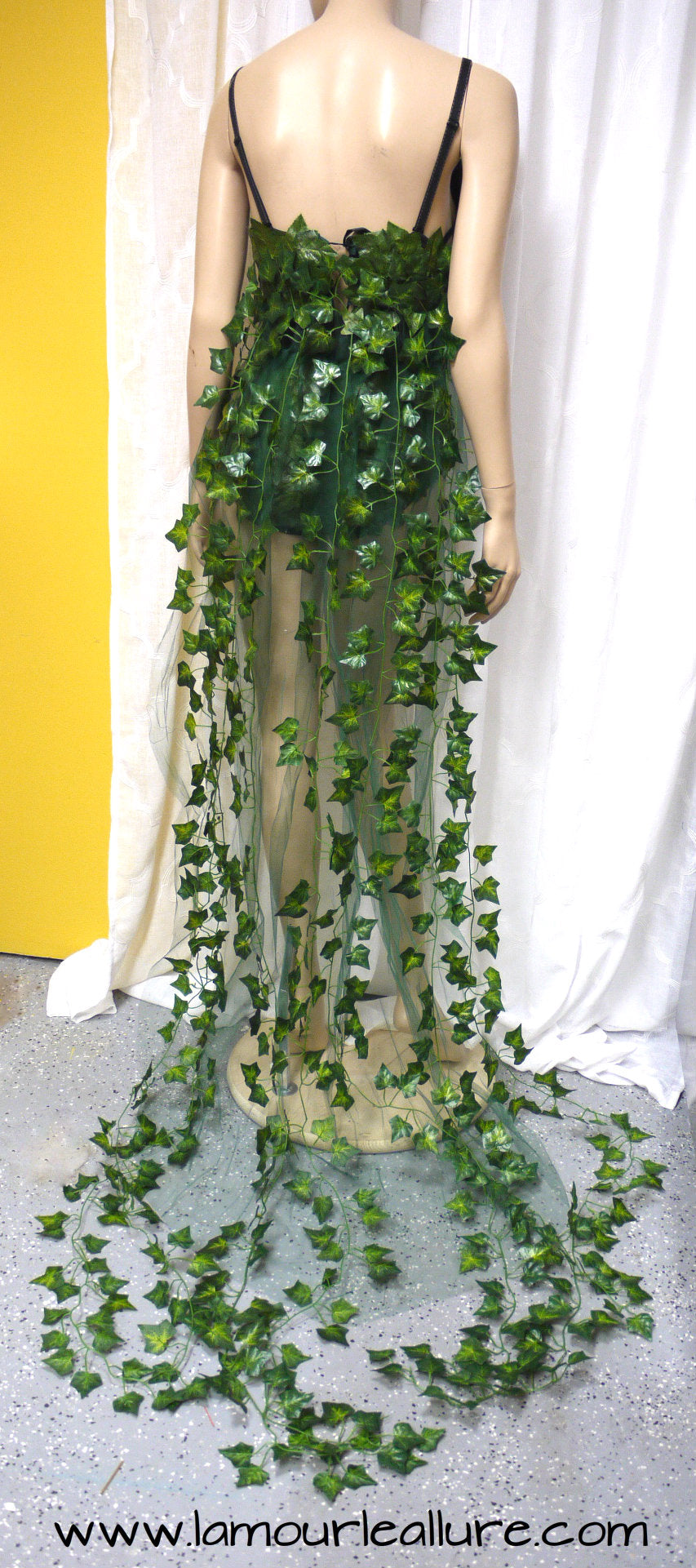 Full Poison Ivy Monokini Gown Dress Costume Rave Bra Rave Wear Cosplay ...