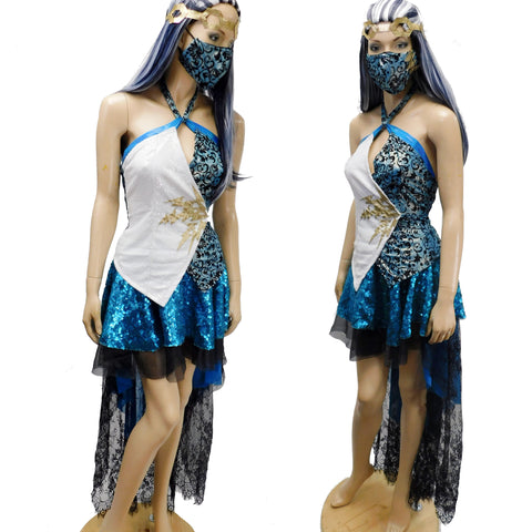 Sun and Moon bra and Half Skirt Dance Halloween Costume