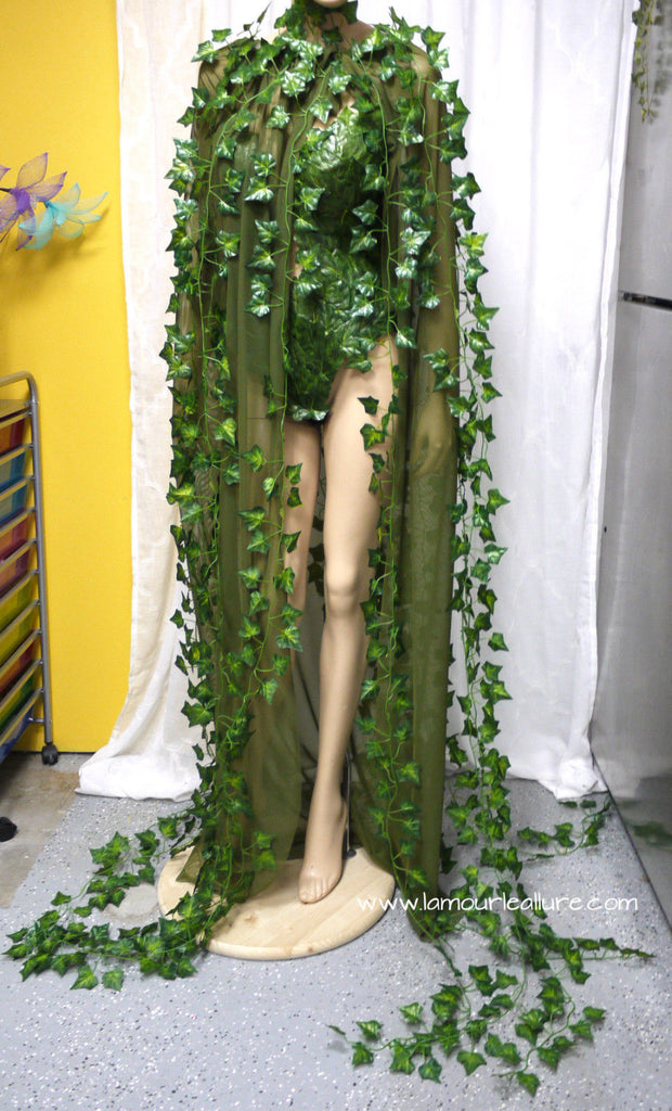 Mother Earth Poison Ivy Cape Costume Rave Wear Cosplay Halloween – L ...