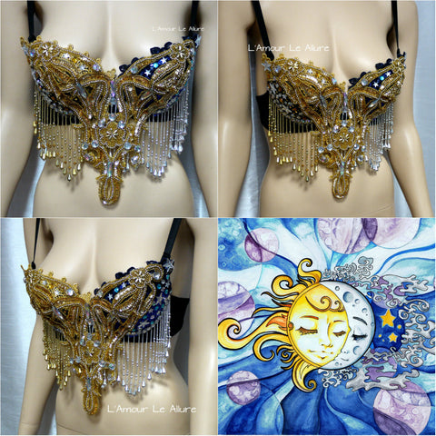 Sun and Moon bra and Half Skirt Dance Halloween Costume