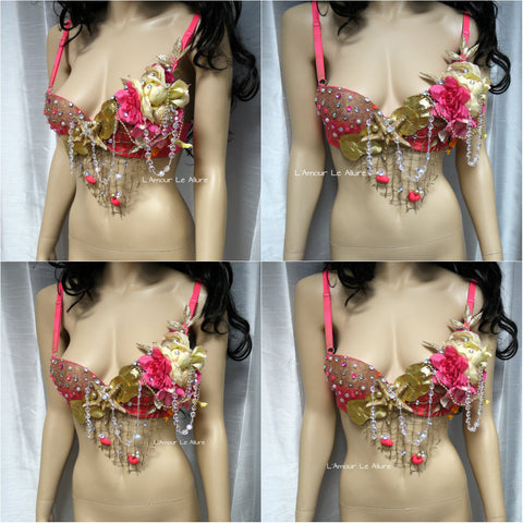 Dripping in Gold Purple Mermaid Costume Rave Bra – L'Amour Le Allure