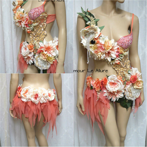 Pink and Green Spring Fairy with Pink Skirt Monokini Costume – L'Amour Le  Allure