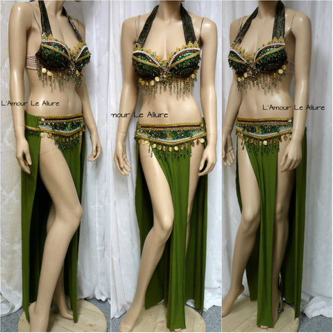 Espeon Gypsy Belly Dancer Bra and Skirt Burlesque Show Girl – L