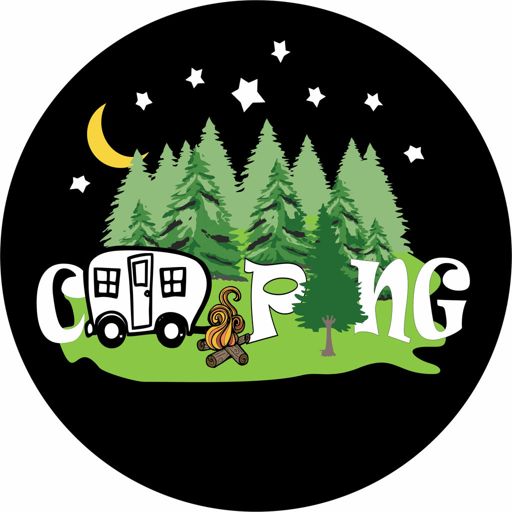 TIRE COVER CENTRAL Up a Creek Bear Campers Wildlife Spare tire Cover  (Select tire Size/Back Up Camera in MENU) Sizing to Any Make/Model 245/75 R 