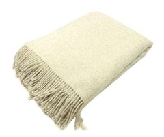 Undyed Natural Irish Wool Throw Blanket