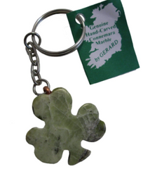 Lucky Irish Connemara Marble Shamrock Keychain Stocking Stuffers