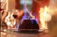 Irish Christmas Pudding Flaming Whiskey