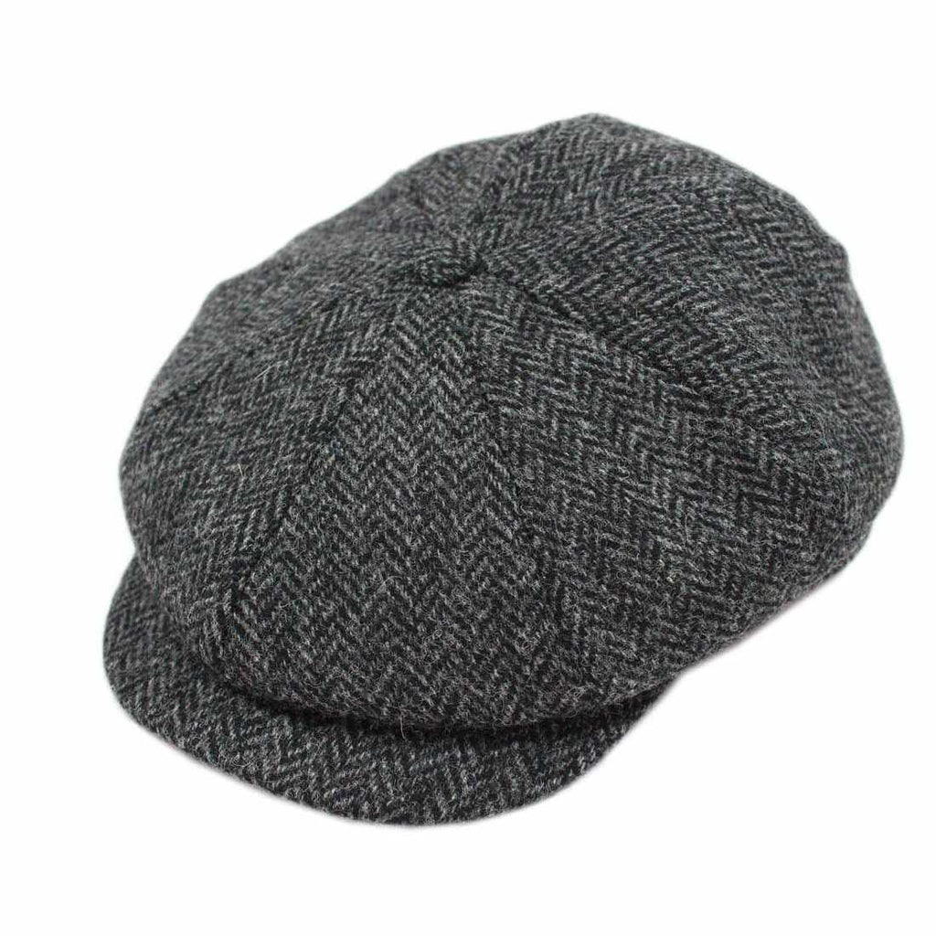 Irish Tweed Cap Charcoal Herringbone Made in Ireland | Biddy Murphy ...