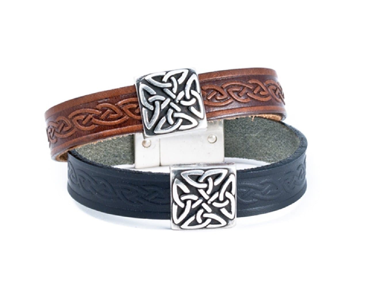 Leather Bracelet Embossed Celtic Designs Irish Made | Biddy Murphy ...