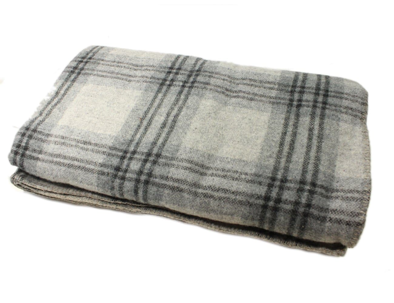 Wool Throw Blanket Plaid 108" x 90" Irish Made Biddy Murphy Biddy