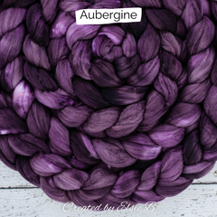 Aubergine colorway on Organic Polwarth/Silk