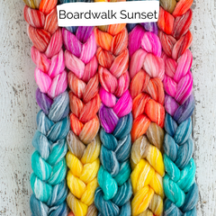 Boardwalk Sunset (shown here on Merino/Seacell) 