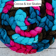 cocoa & ice skates on organic polwarth silk 