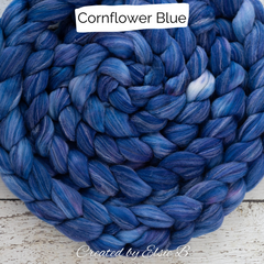 Cornflower blue on Targhee/Bamboo/Silk 