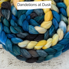 Dandelions at Dusk on Targhee bamboo silk